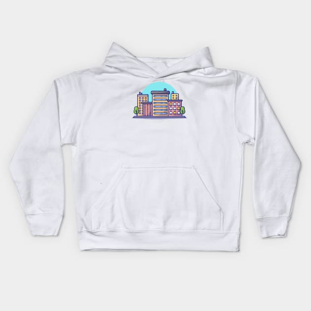 Cityscape Cartoon Kids Hoodie by Catalyst Labs